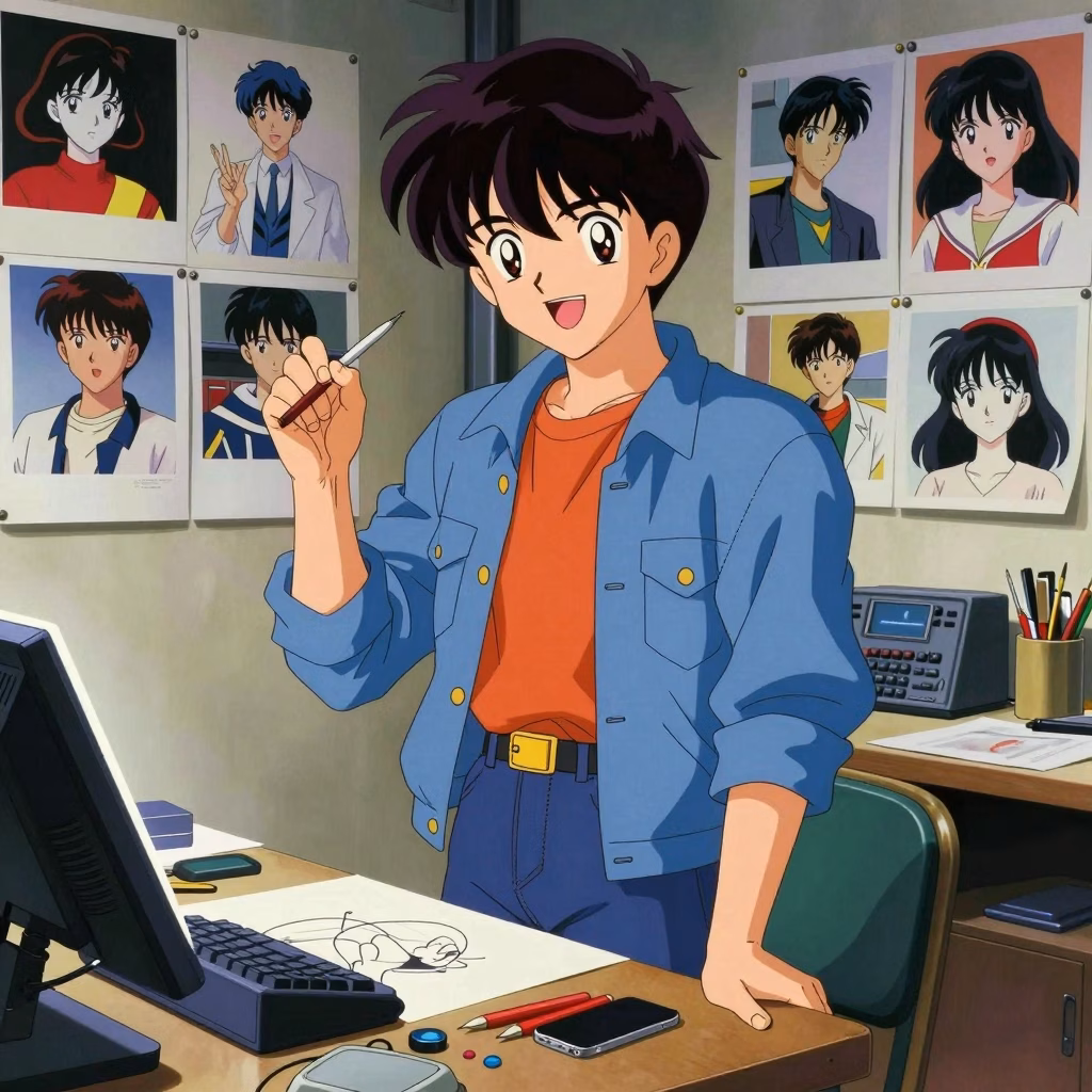 Artiste anime dans studio d'animation japonais années 90, fondateurs du hentai
