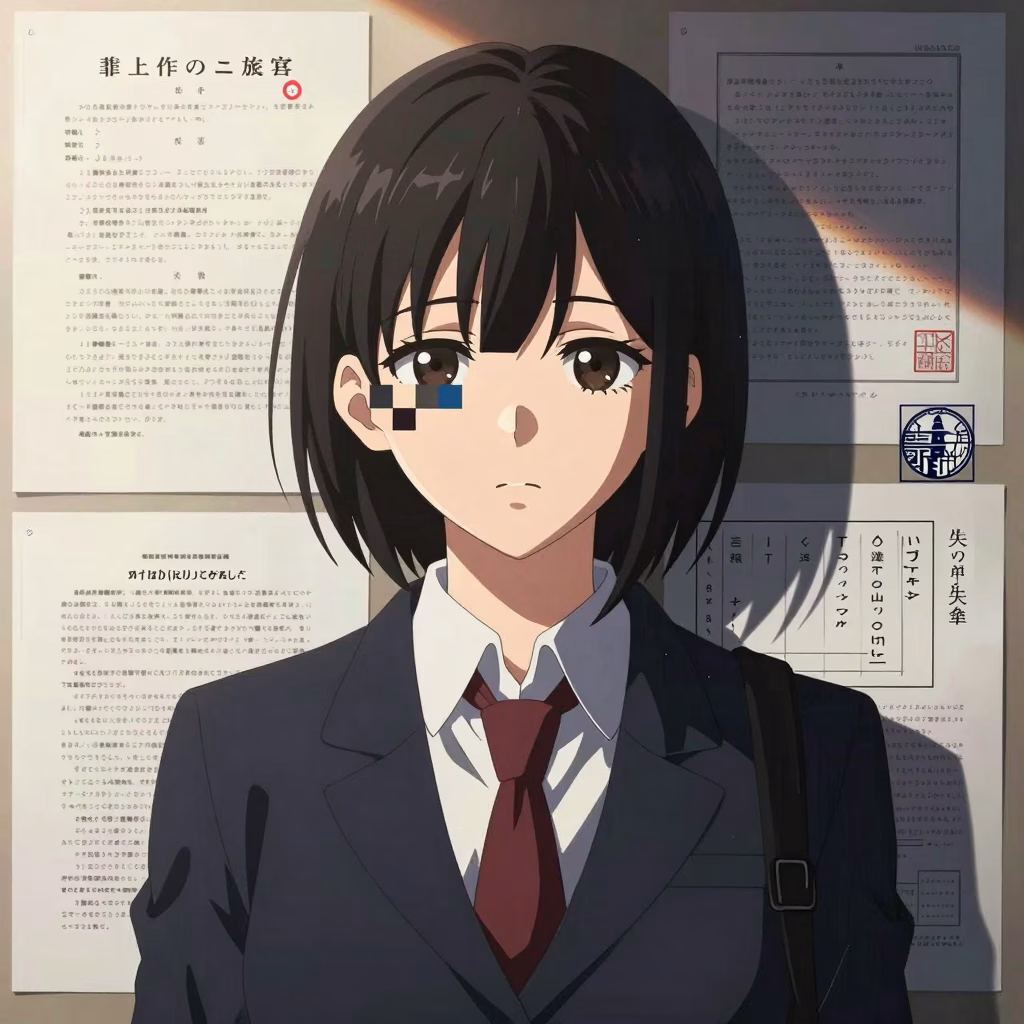 Illustration conceptuelle de la censure mosaïque dans le hentai japonais, article 175