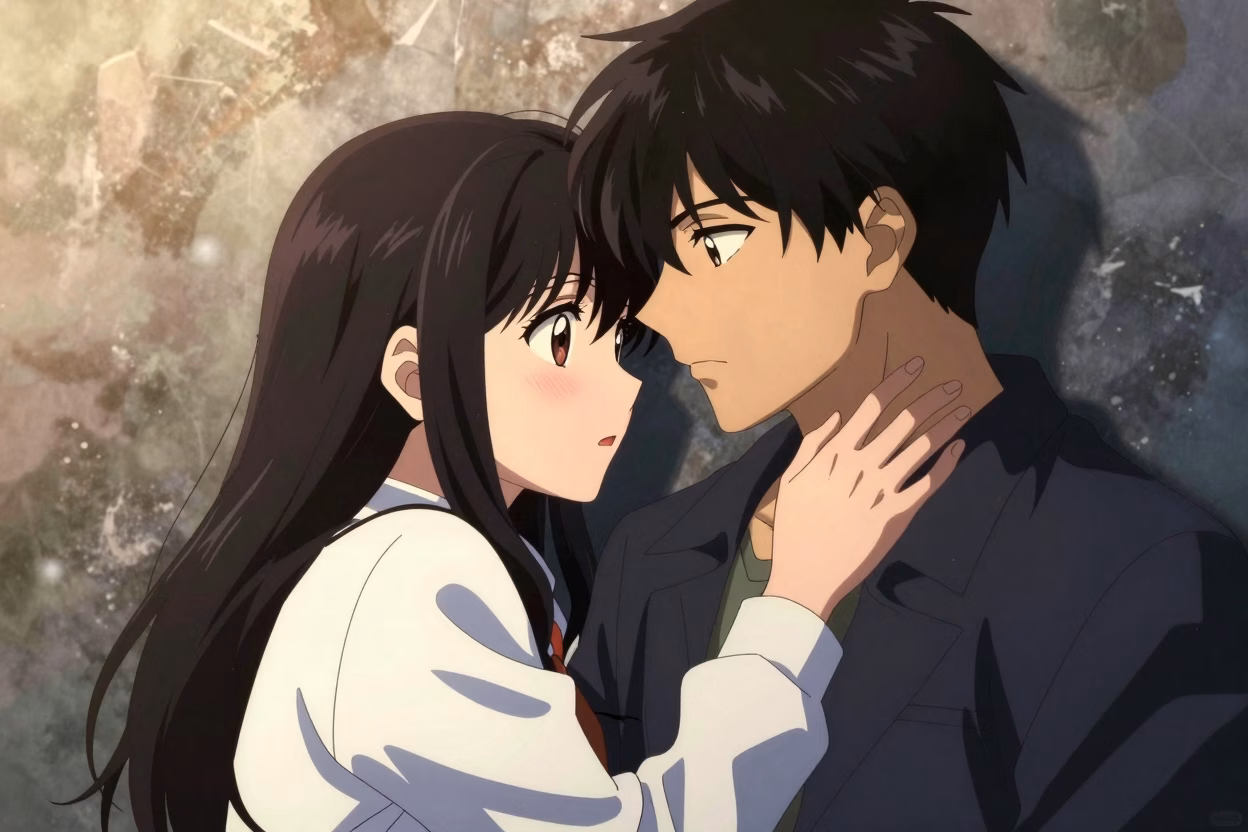 Scène romantique illustrant les différences scénaristiques du yaoi et yuri